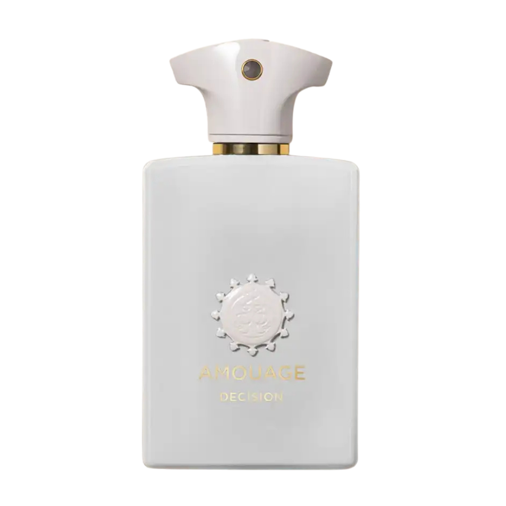 parfum Amouage Decision, vue de face sur fond uni