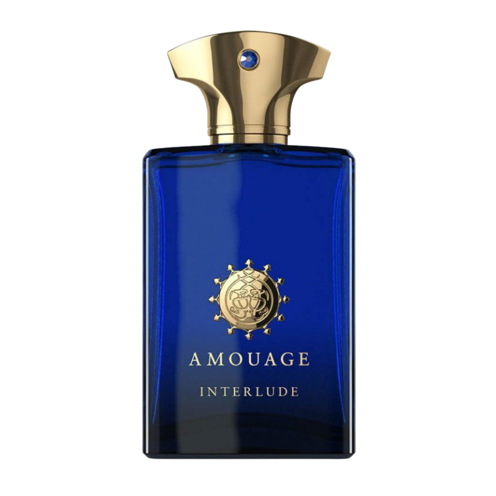 parfum Amouage Interlude, vue de face sur fond uni