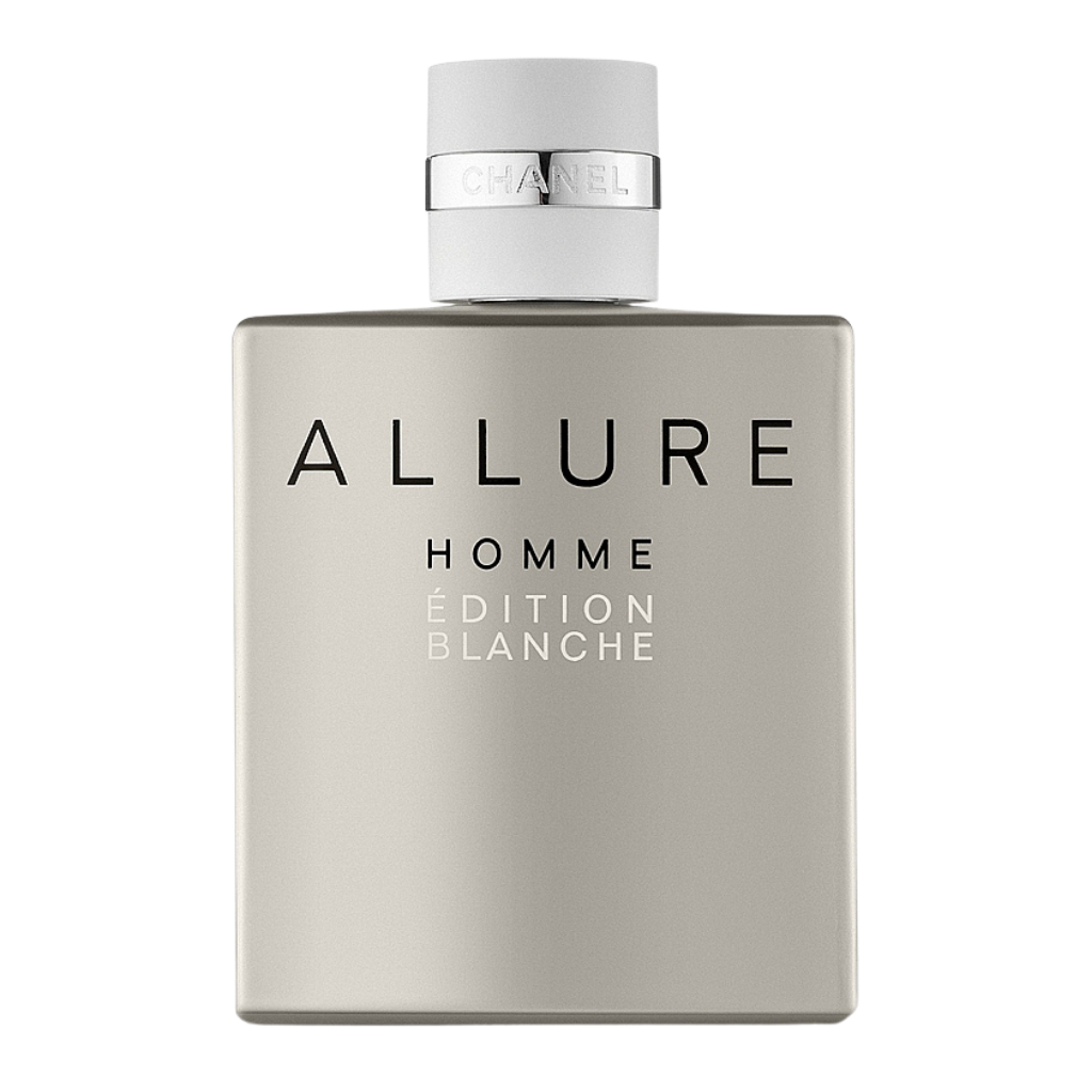 parfum Chanel Allure Homme Édition Blanche, vue de face sur fond uni
