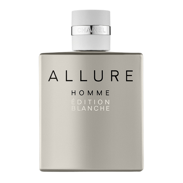 parfum Chanel Allure Homme Édition Blanche, vue de face sur fond uni