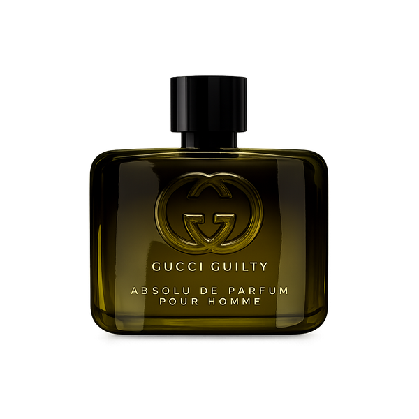 parfum Gucci Guilty Absolu, vue de face sur fond uni