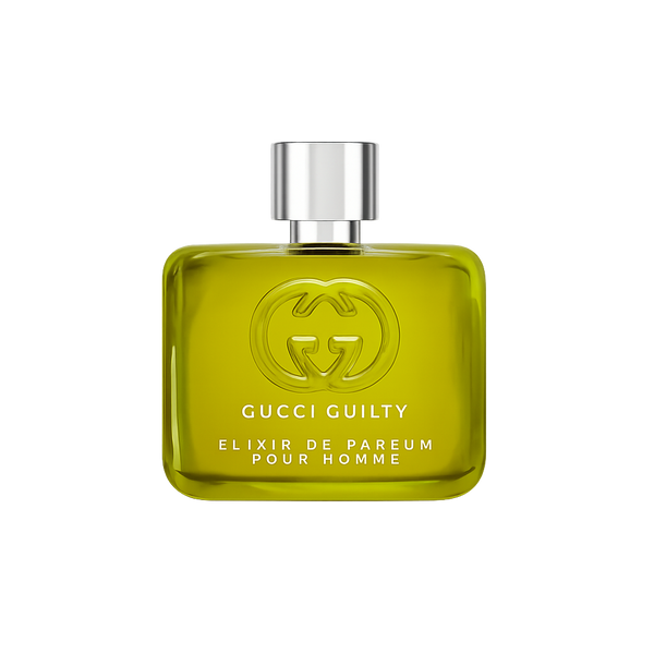 parfum Gucci Guilty Elixir, vue de face sur fond uni