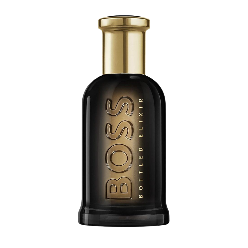 parfum Hugo Boss Bottled Elixir, vue de face sur fond uni