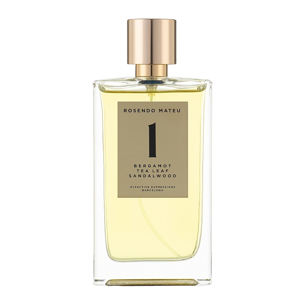 parfum Rosendo Mateu N1, vue de face sur fond uni