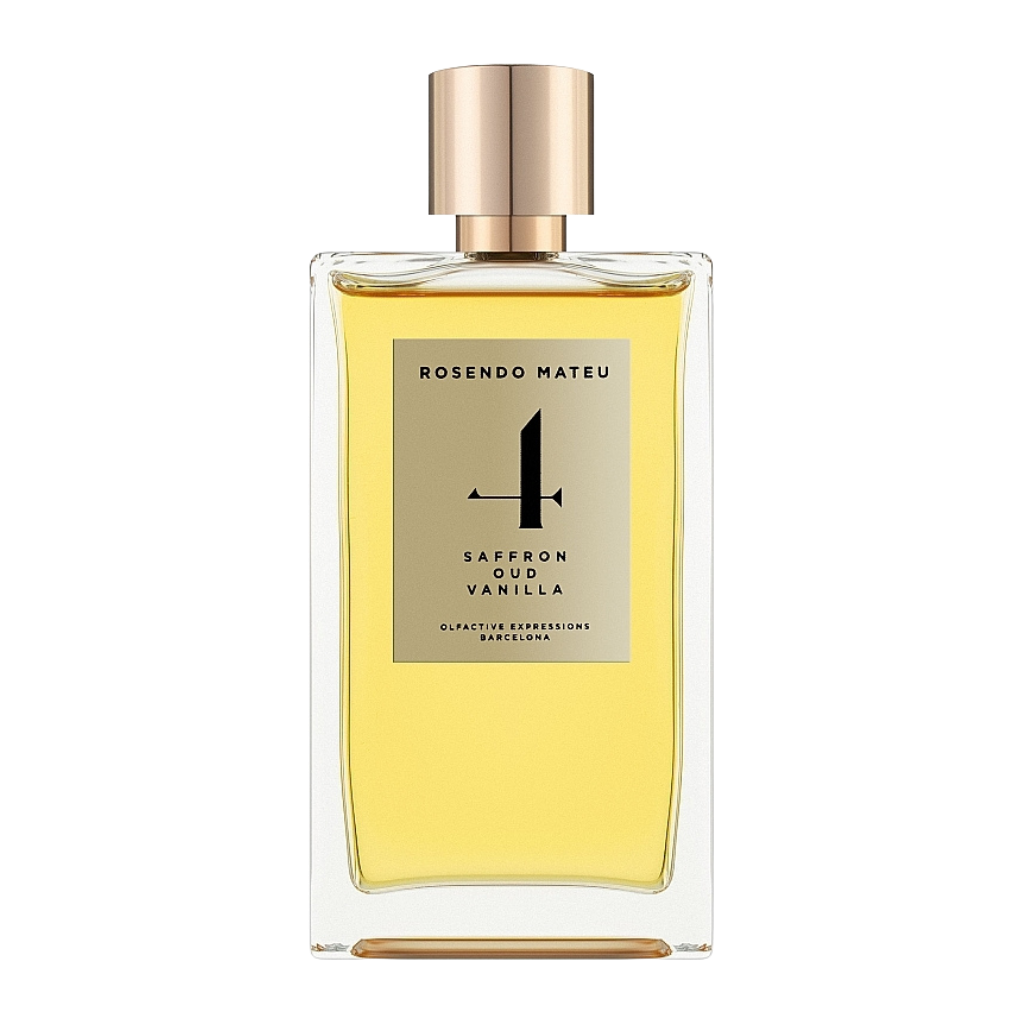 parfum Rosendo Mateu N4, vue de face sur fond uni