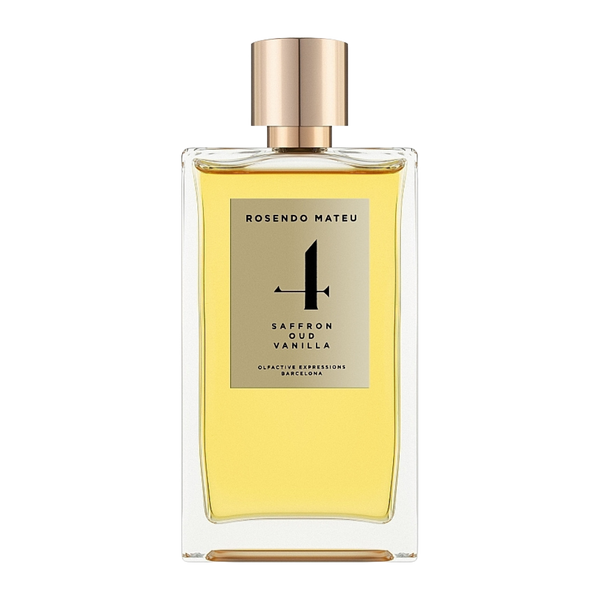 parfum Rosendo Mateu N4, vue de face sur fond uni