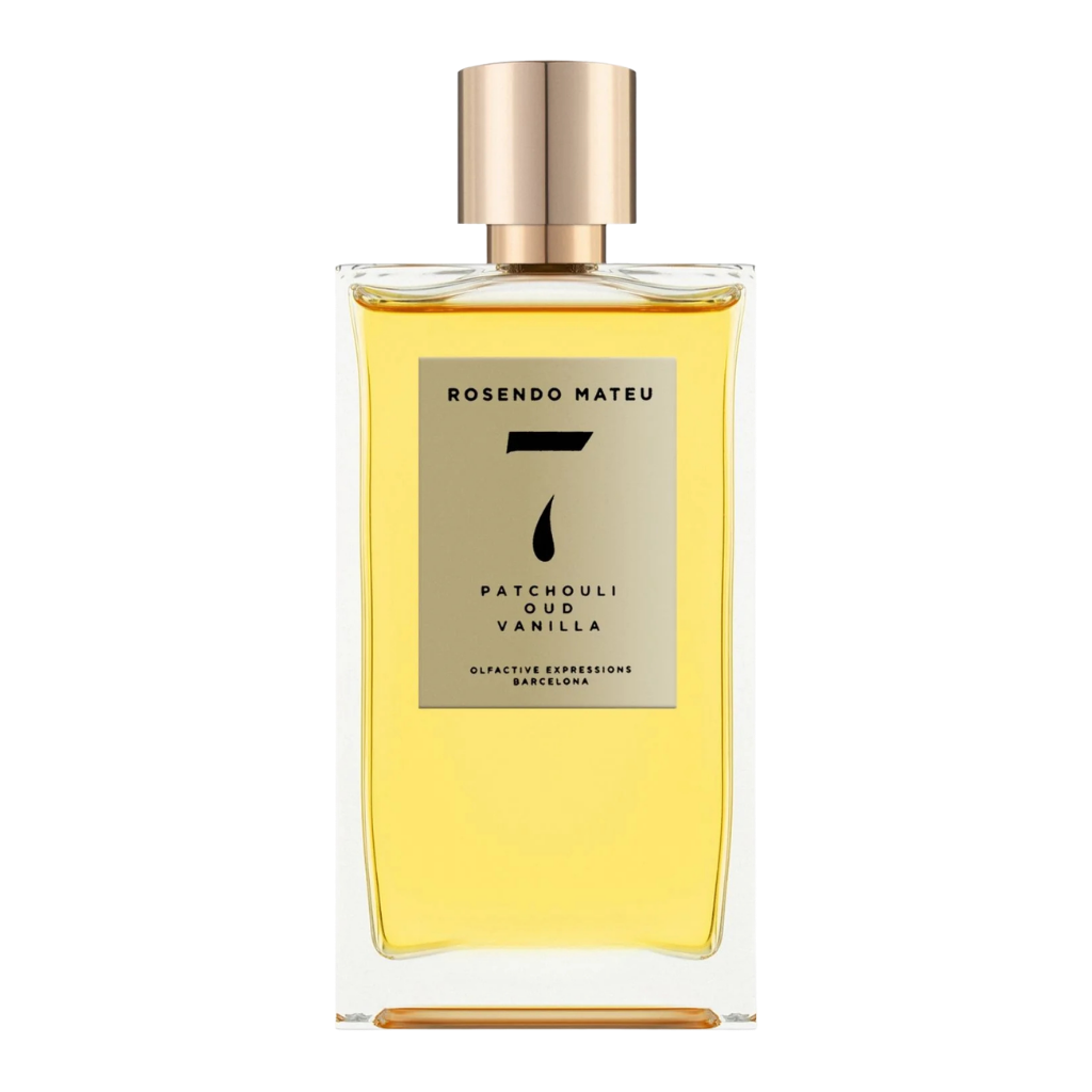 parfum Rosendo Mateu N7, vue de face sur fond uni