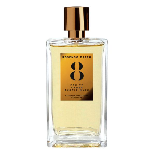 parfum Rosendo Mateu N8, vue de face sur fond uni