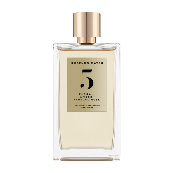 Flacon de parfum Rosendo Mateu No 5, vue de face sur fond uni