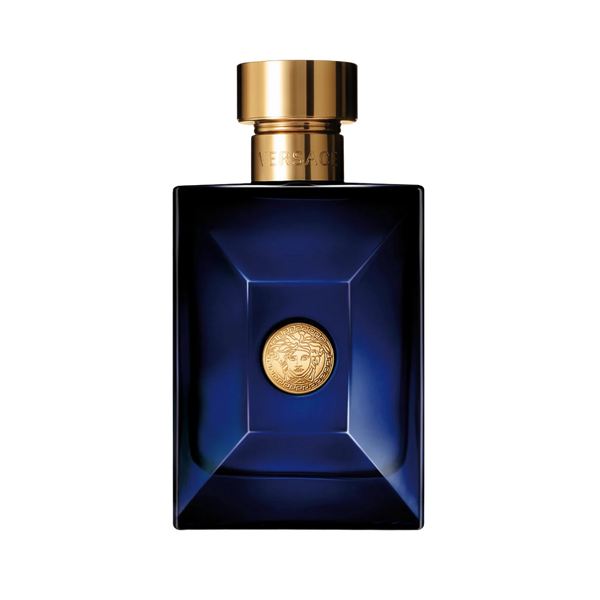parfum Versace Dylan Blue, vue de face sur fond uni