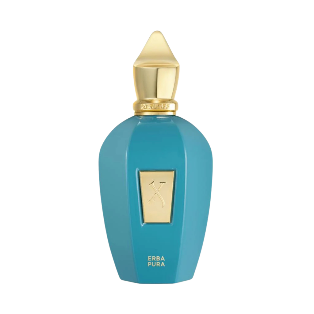 Flacon de parfum Xerjoff Erba Pura, vue de face sur fond uni