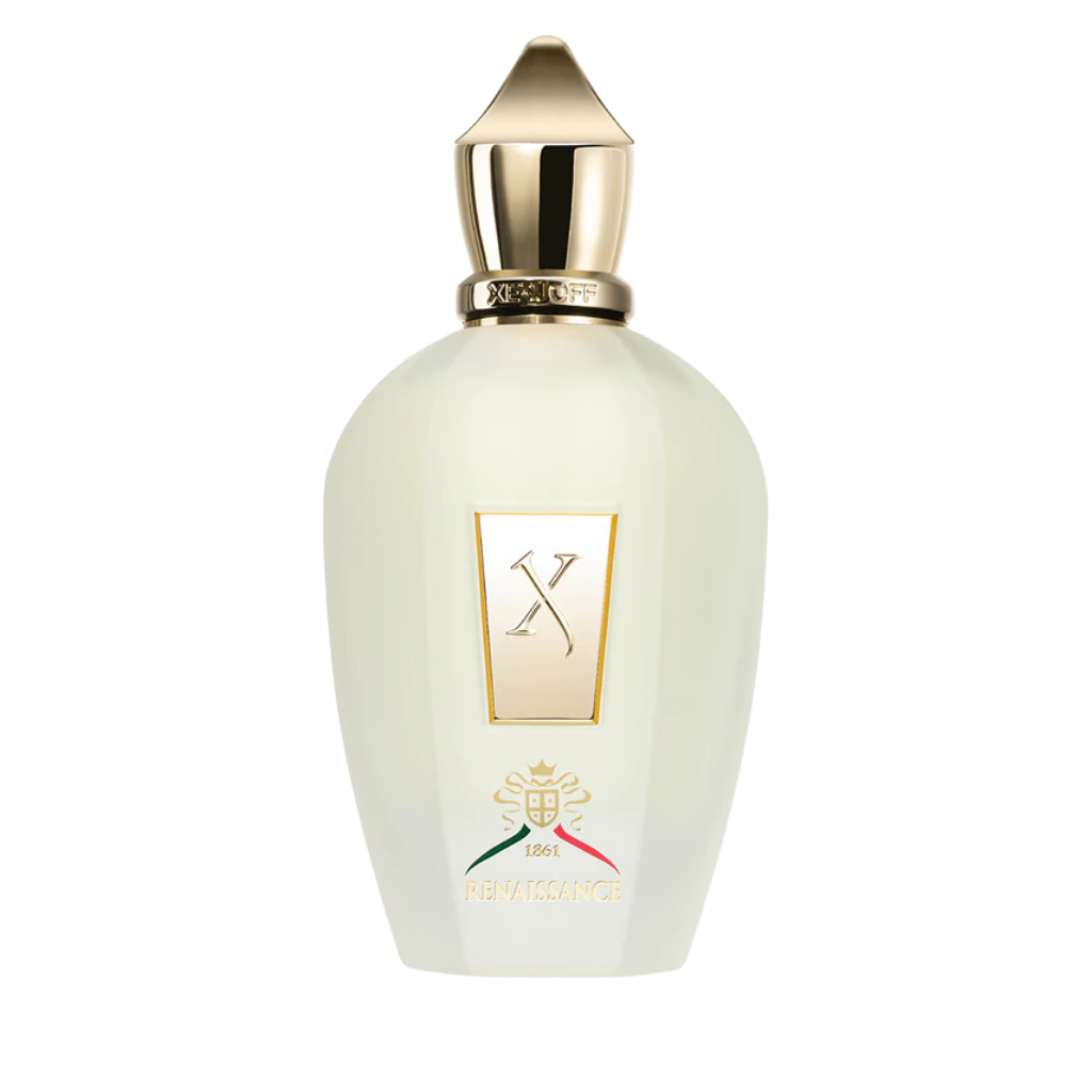parfum Xerjoff Renaissance, vue de face sur fond uni